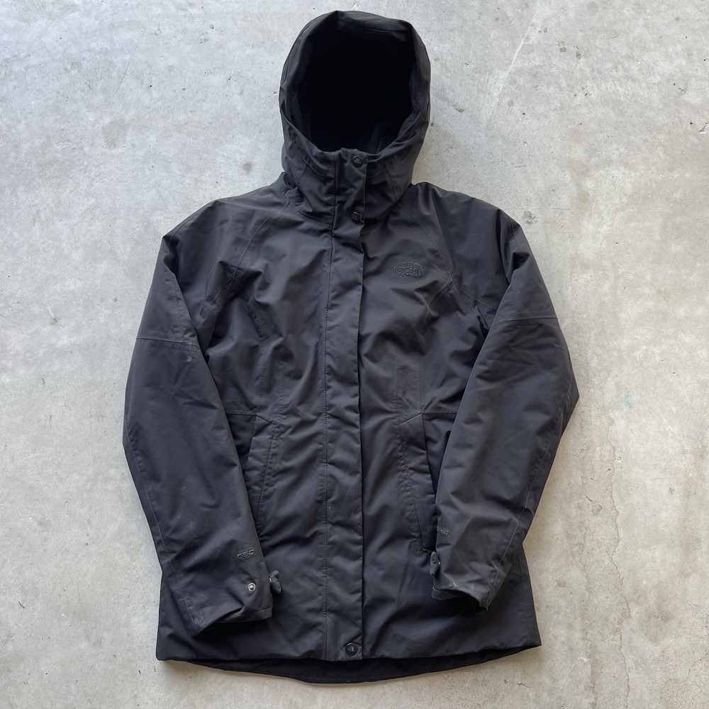 The North Face Women's Jacket Down 550 Dry Vent Puffer Long Parka Hooded Black S